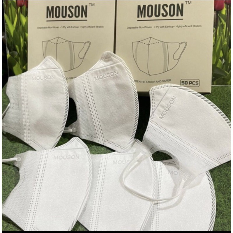Masker Duckbill Face Mask / mouson / Masker duckbill Alkindo model duckbill warna putih earloop isi 