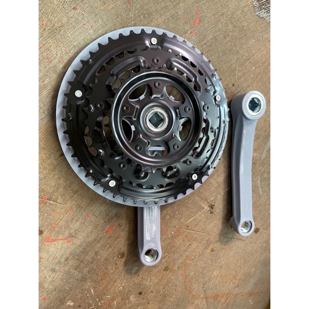 TERMURAH!!! Crank Sepeda MTB / Gigi 28-38-48T / Crank Arm / GENIO / Realpict