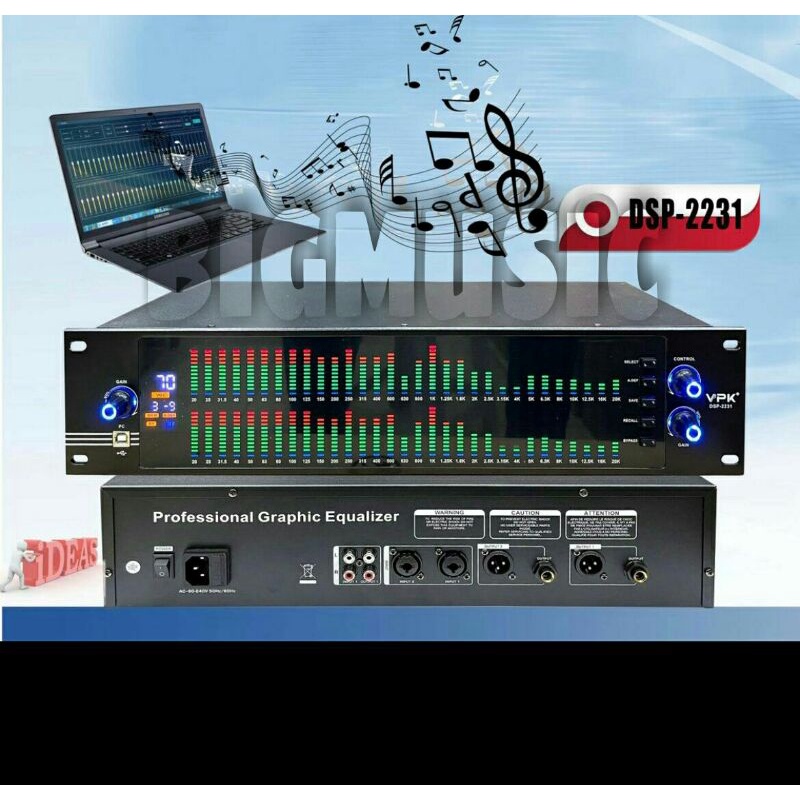 Equaliser Digital vpk dsp 2231 Original Equalizer VPK DSP 2231