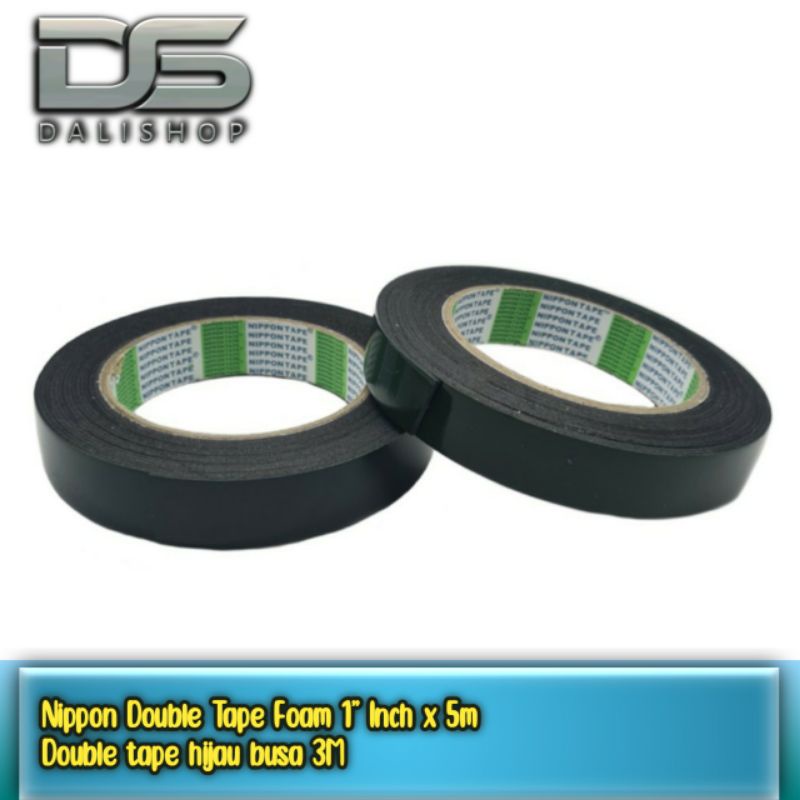 

Nippon Double Tape Foam 1" Inch x 5m Double tape hijau busa 3M