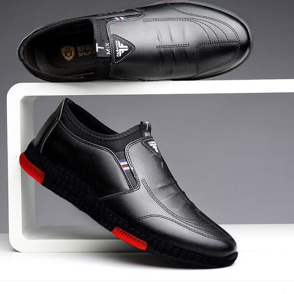 [PRODUK G8P0Q] PVN Sepatu Pantofel Pria Formal - Casuall Pantofel Leather Kerja Kantor Full Black Qu