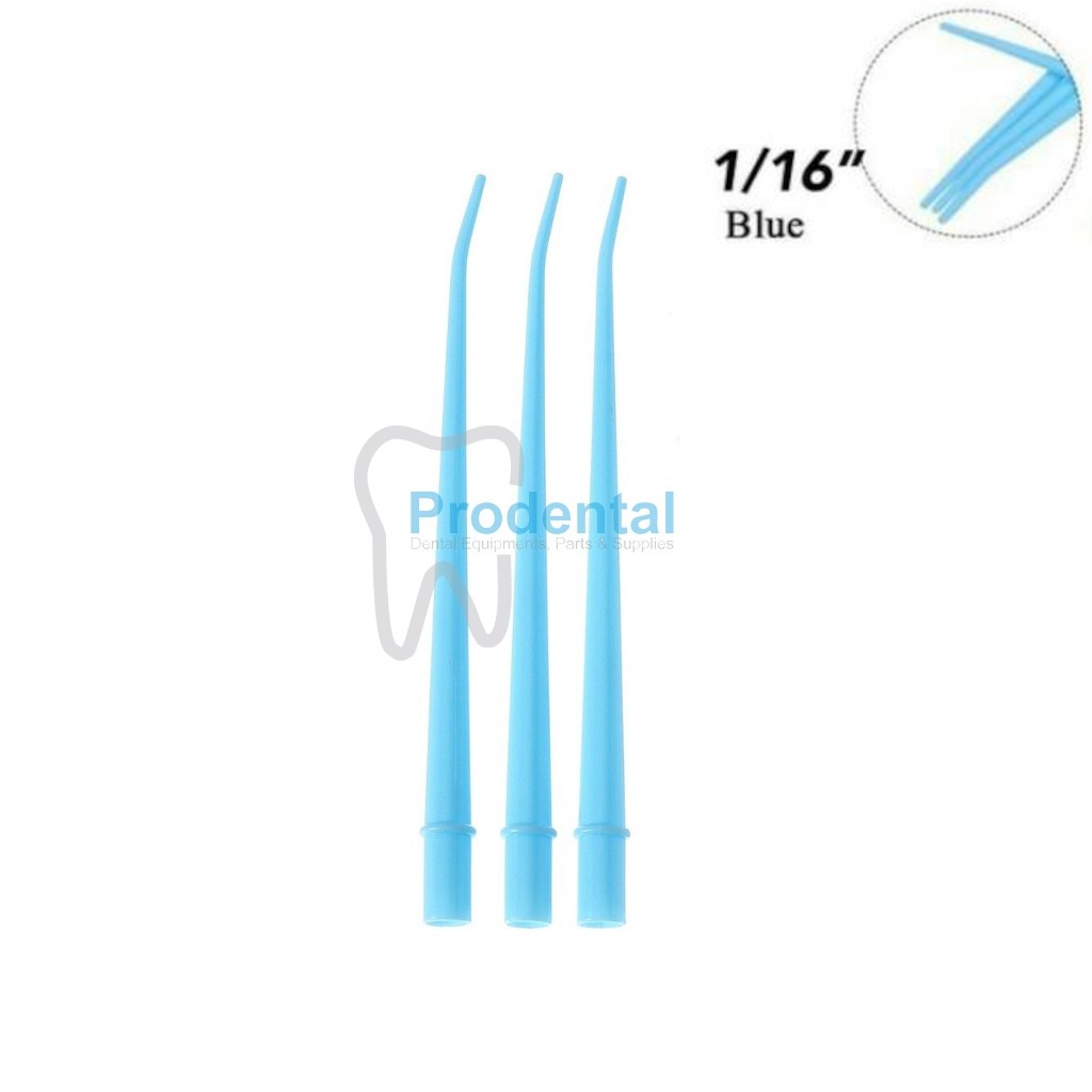 Dental saliva endo suction bedah blood ejector surgery tip sedotan darah penyedot air darah 1 set 3pcs (Biru).