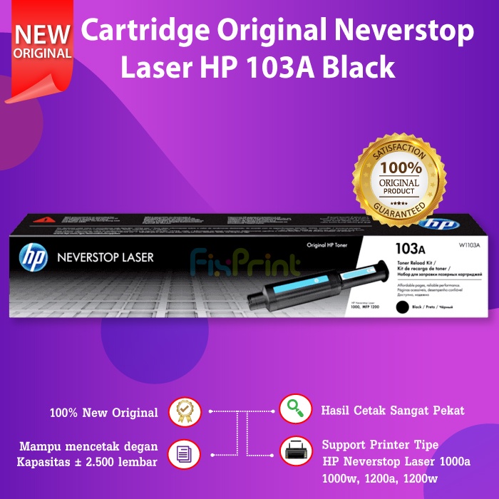 HP 103A W1103A Original Reload Kit Toner Cartridge Printer Neverstop 1000a 1000w 1200a 1200w