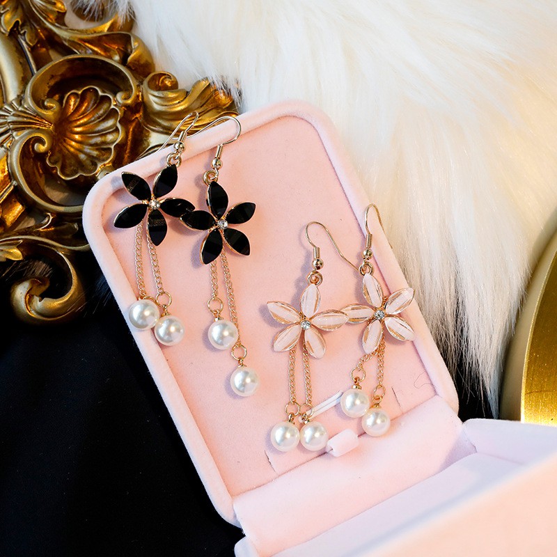 Anting Korea Anting Gantung Bunga Mutiara Anting Import Anting Fashion Simple_AW51-1