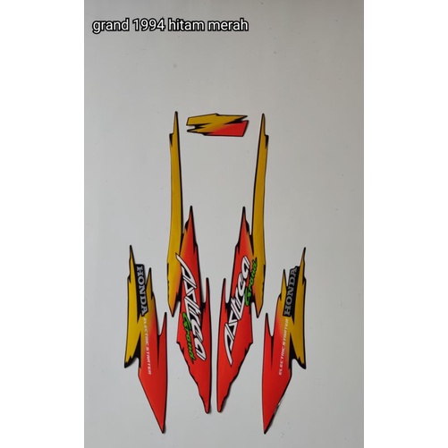 striping ORI Honda Astrea grand 1994 warna hitam merah