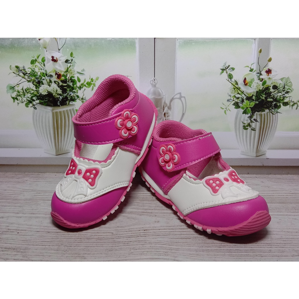 Sepatu Anak Perempuan Usia 1 -3 Tahun/Sepatu Anak Balita Murah/sepatu bunyi cit cit - motip pita-4