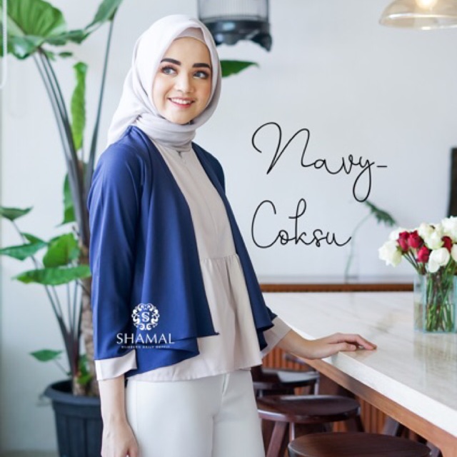  Baju Atasan Blus Wanita Muslim Shamal Kava Blouse 