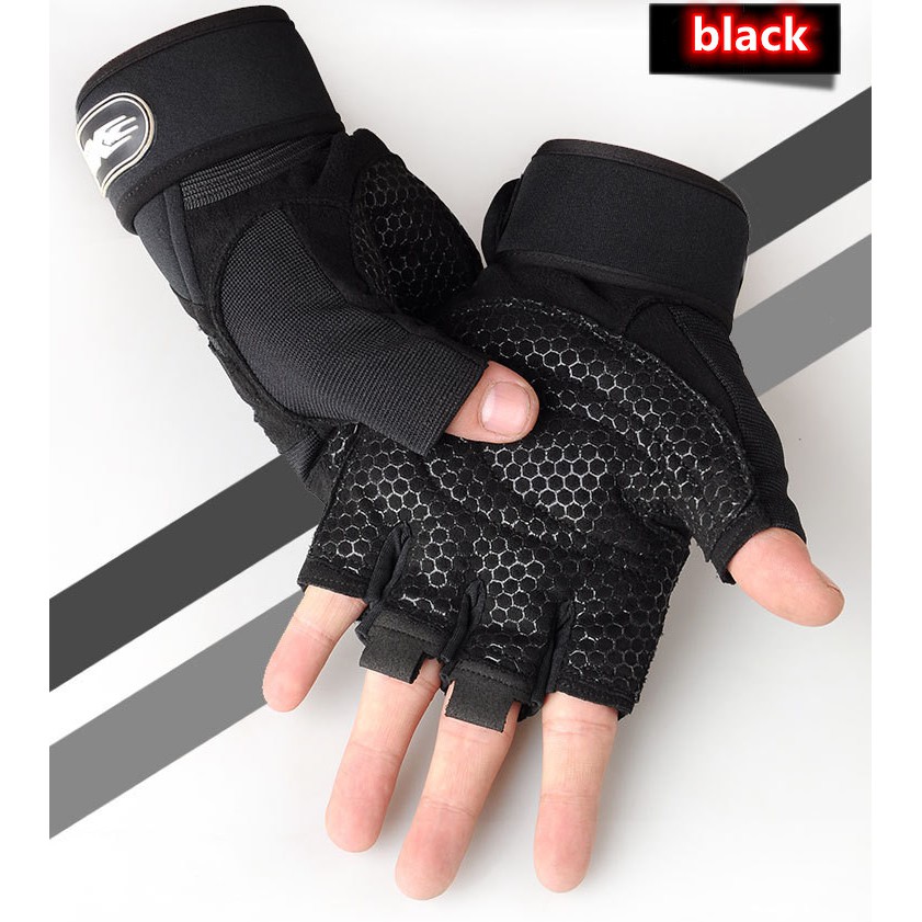 Fitness gloves sports thickened protective gym gloves breathable equipment training half finger