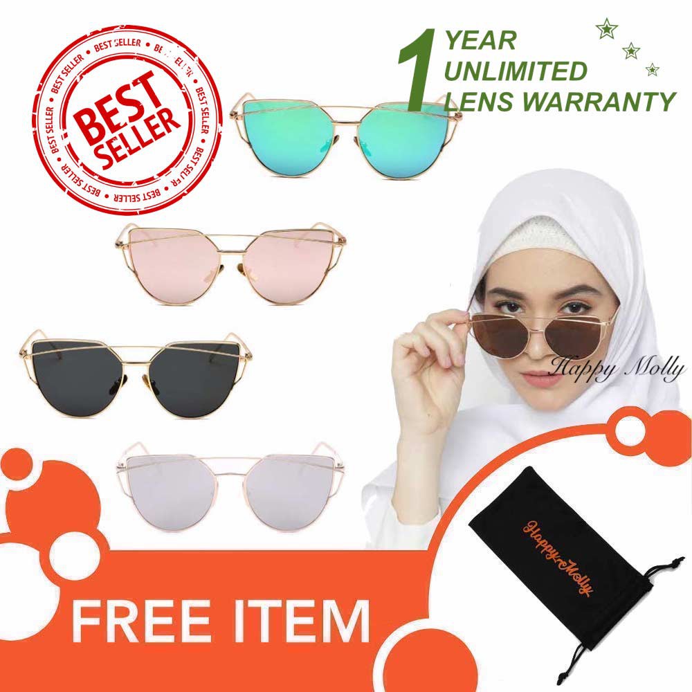 Kacamata UV Matahari - Fashion Eye Cat Wanita Hijab Korea - NY ( Group )FREE Sarung