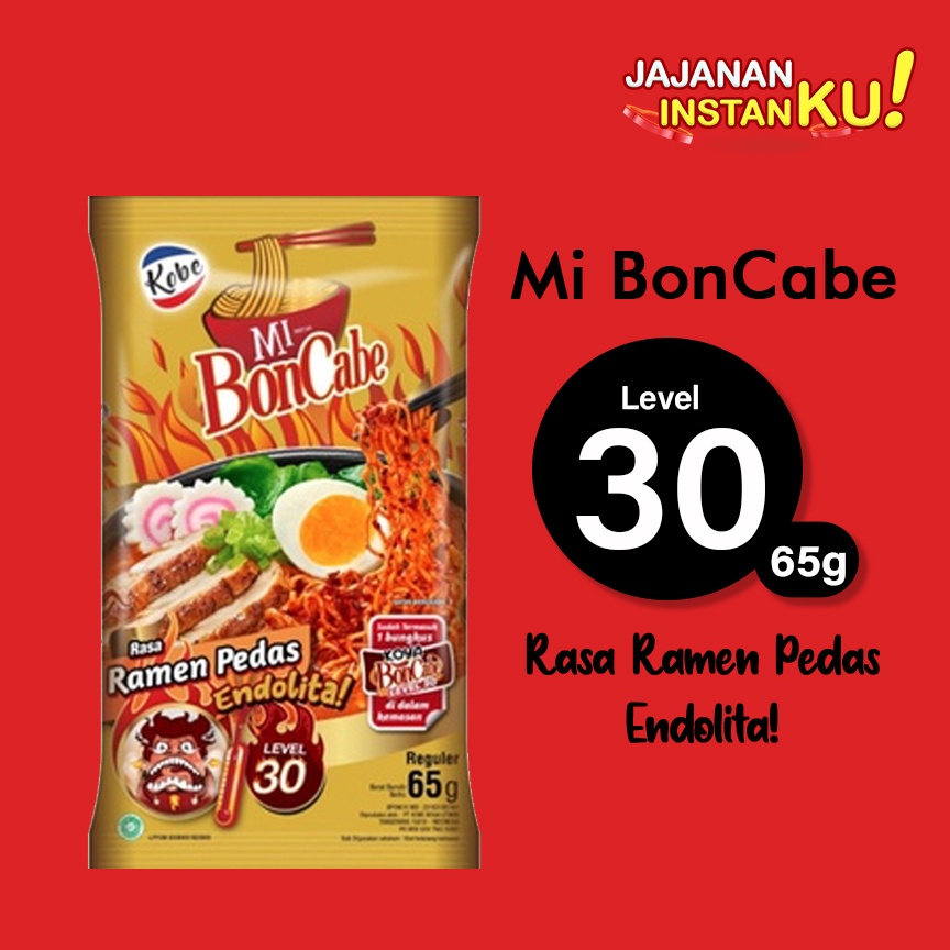 

Mi BonCabe Level 30 65g, Rasa Ramen Pedas Level 30 65g, pedes Endolitaaaaa!!!