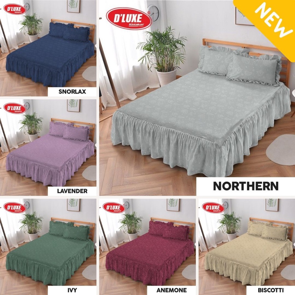 Deluxe KINTAKUN SPREI RUMBAI 160X200 140X200 145X200 150X200 Motif POLOS QUEEN