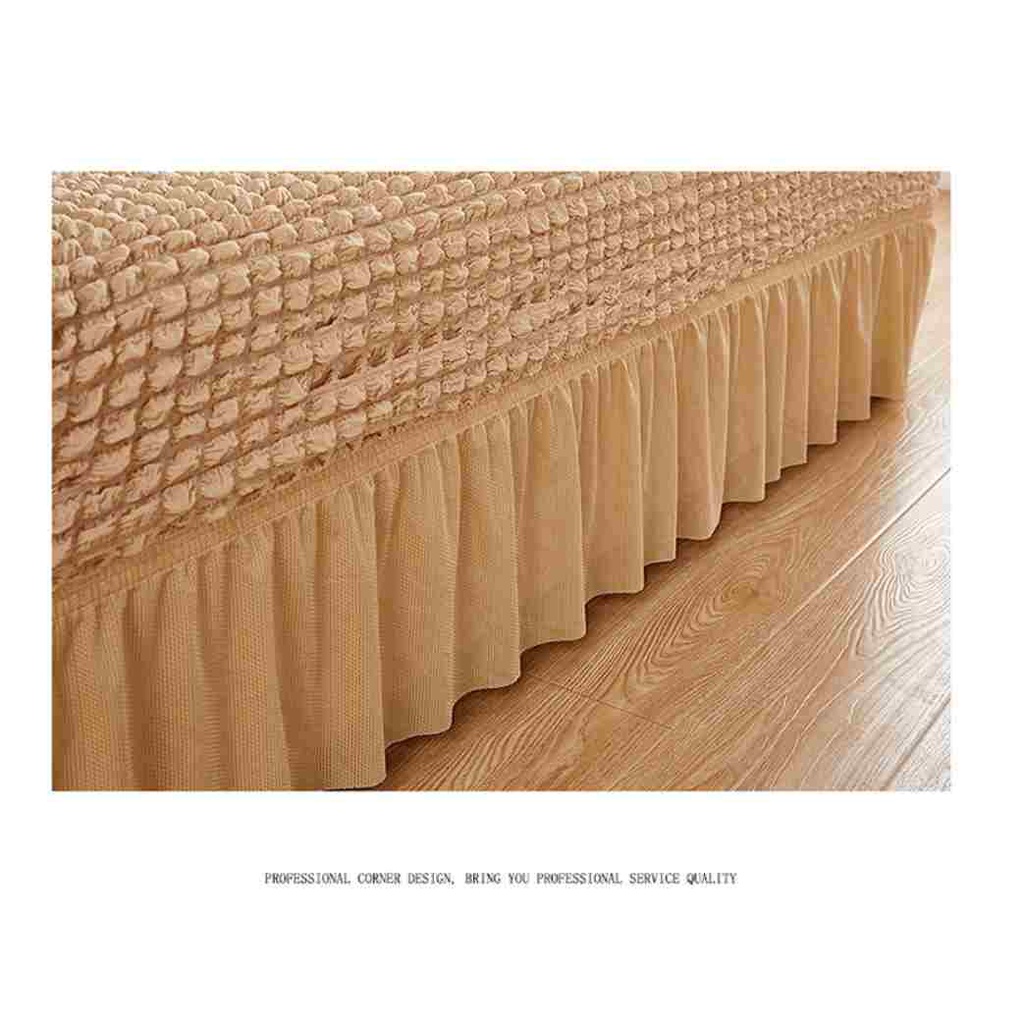 Elastic Sofa Cover With Skirt / Sarung Alas Penutup Sofa Renda Elastis Polos Strecth