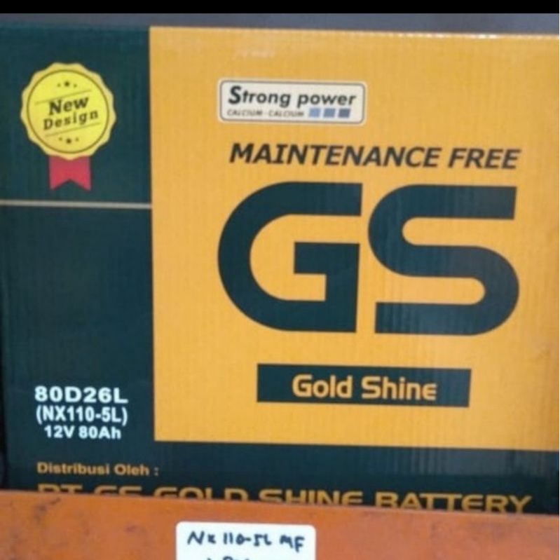 aki batere mobil pajero harrier toyota fortuner Gold Shine 80d26L GS Maintenance Free GS MFNX 110 5L