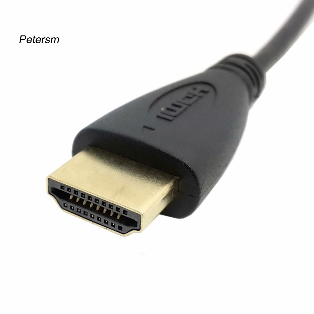 Kabel Micro Hdmi Tipe D Male Sudut Kiri 90 Derajat Ke Hdmi 1.4 Male 1080p Untuk Hdtv