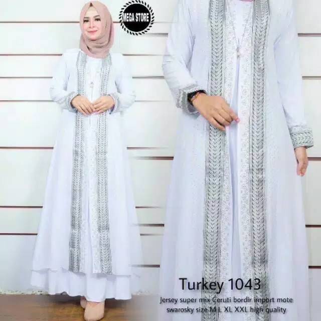 Abaya Turki putih 1043 gamis