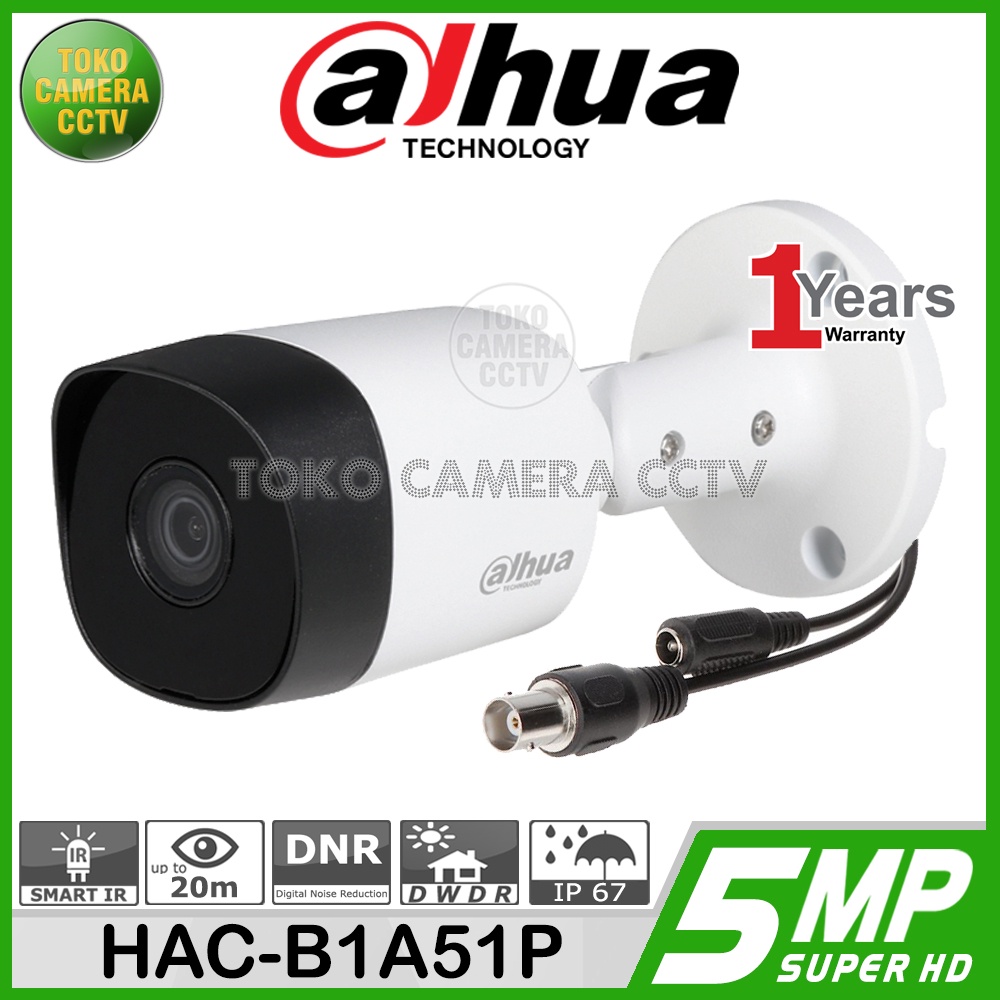 KAMERA CCTV OUTDOOR 5MP DAHUA HAC-B1A51P HDCVI CAMERA CCTV