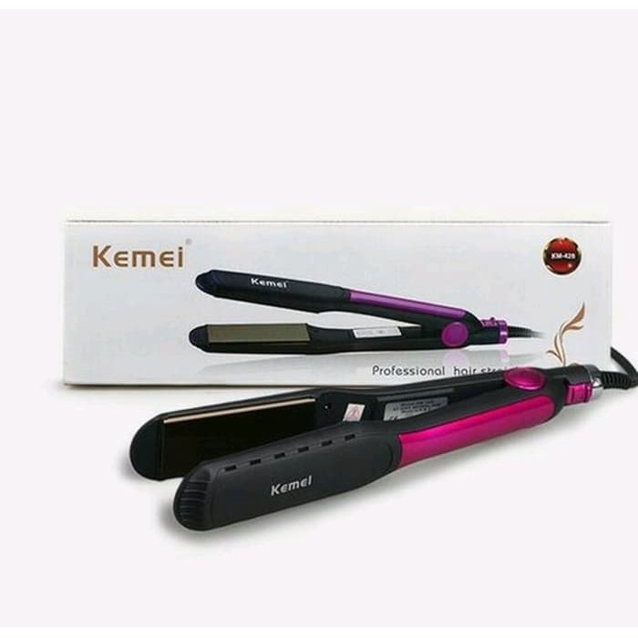 CATOK KEMEI KM-428 CATOK RAMBUT TEMPERATUR SUHU PLAT LEBAR(B8U3) catokan rambut bagus tahan lama ori