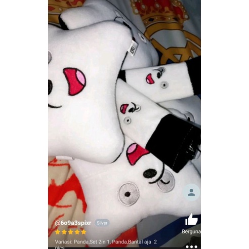 Bantal set mobil 2 in 1 Grizzly panda icebear/bantal leher mobil car set 2in 1 bagus dan lucu