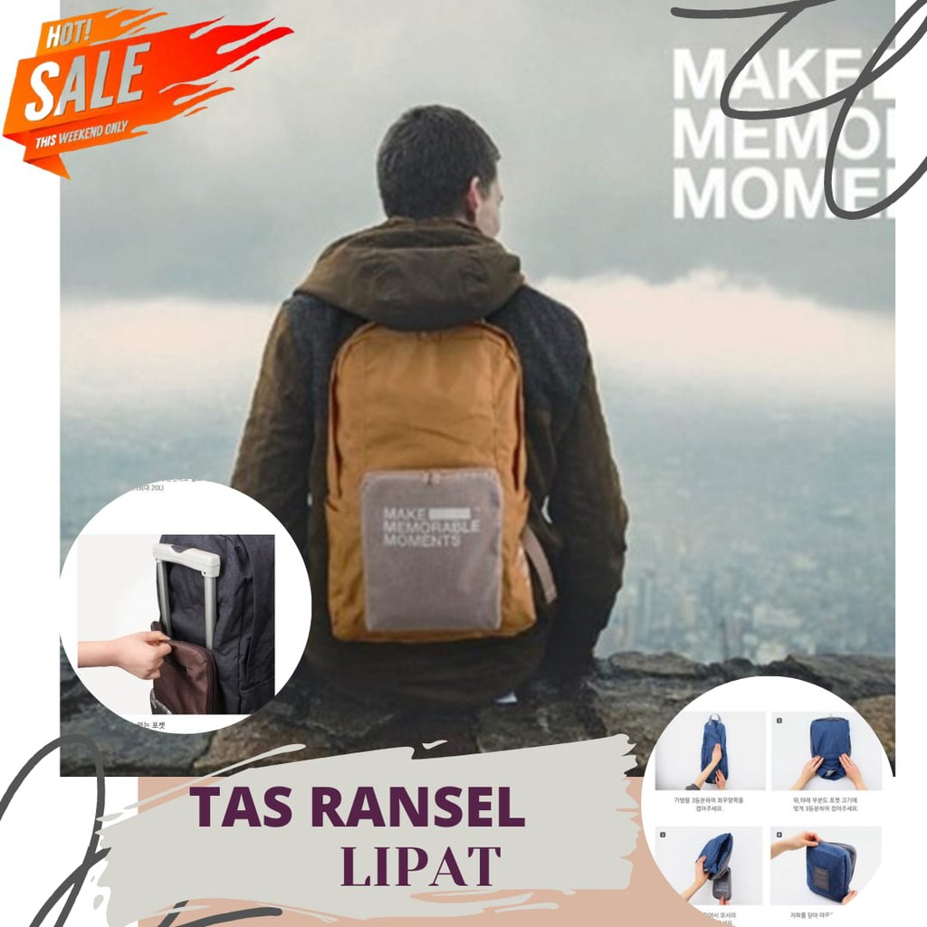  TAS  RANSEL  PUNGGUNG LIPAT PRIA WANITA BAGPACK TRAVELING 