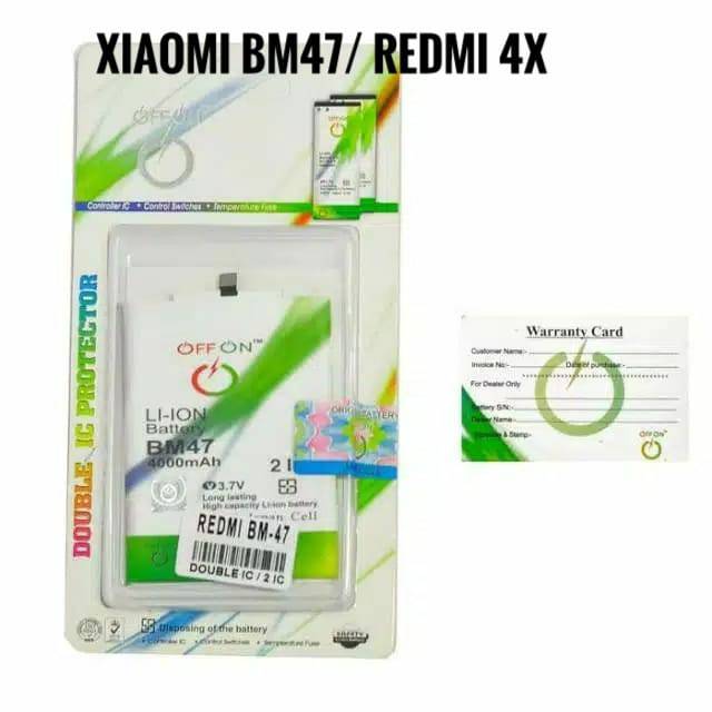 Baterai Batre Double Power OFFON Xiaomi BM47 BM 47 For Redmi 4X Redmi 3 3S 3Pro 3X 3 Prime Battery Original