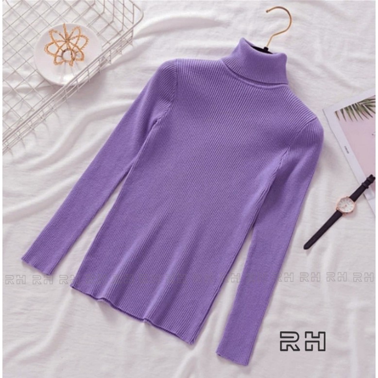 sweater baju rajut turtleneck wanita/sweater rajut cewek/switer rajut/turtle neck cewek/kerah tinggi