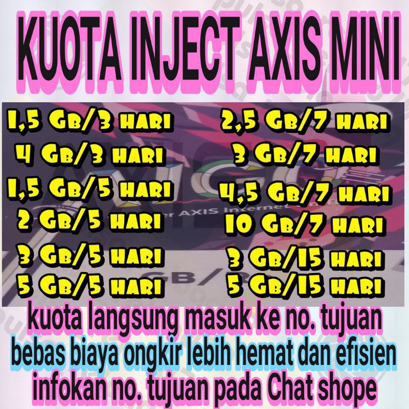 Kuota Inject/Kode Vcr mini Axis Aigo