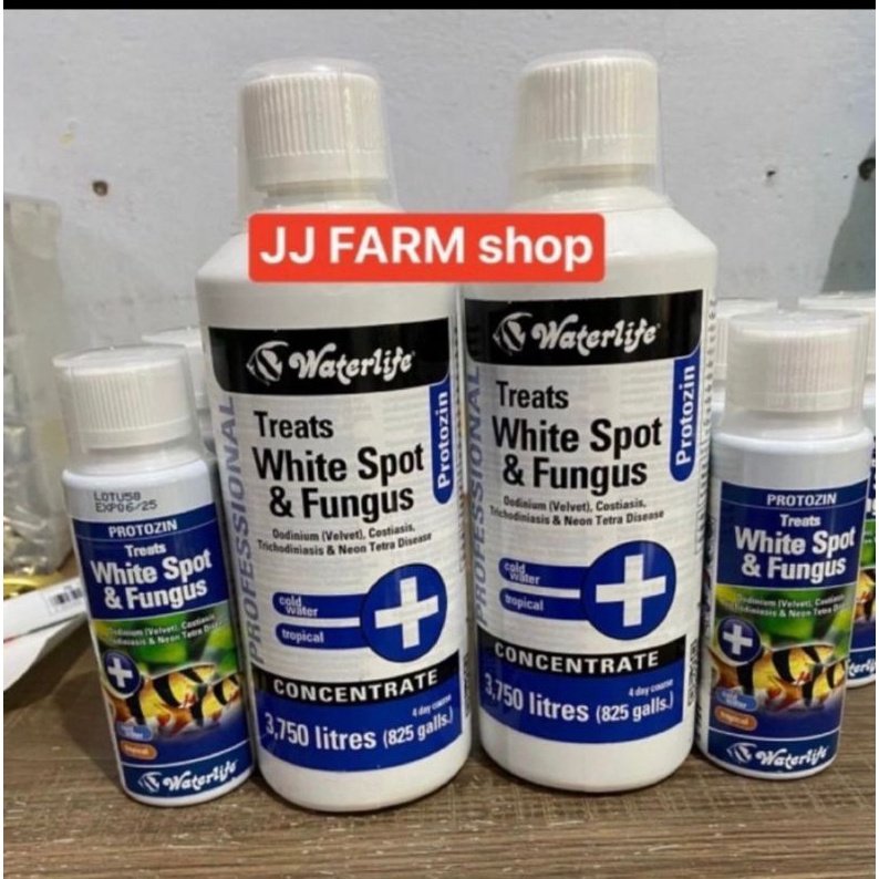 Protozin Waterlife 100ml Obat Ikan White Spot Fungus Velvet Luka Infeksi Hol in the head