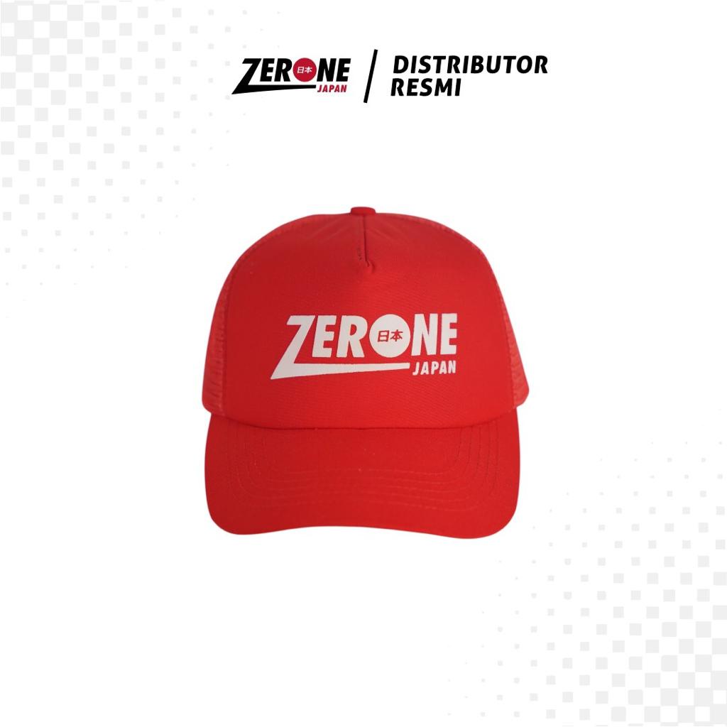 Topi Trucker Zerone Japan Topi Jaring Kekinian Warna Hitam dan Merah