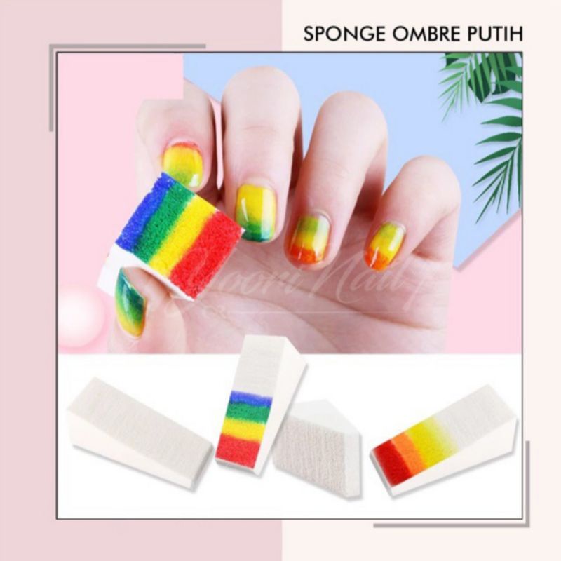 2pcs sponge nail art sponge ombre spons gradasi nails sponge sembur warna nail art