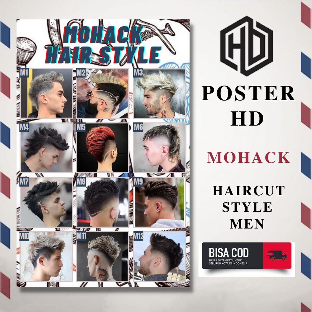 POSTER HD - poster pangkas rambut pria 2022 model MOHACK MODERN - poster pangkas rambut terbaru ANAK