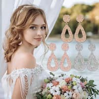 TBI Giwang Import Anting Bohemian Ear Ring Water Drop untuk Wanita - Rose Gold