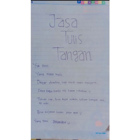 Jasa Tulis Tangan