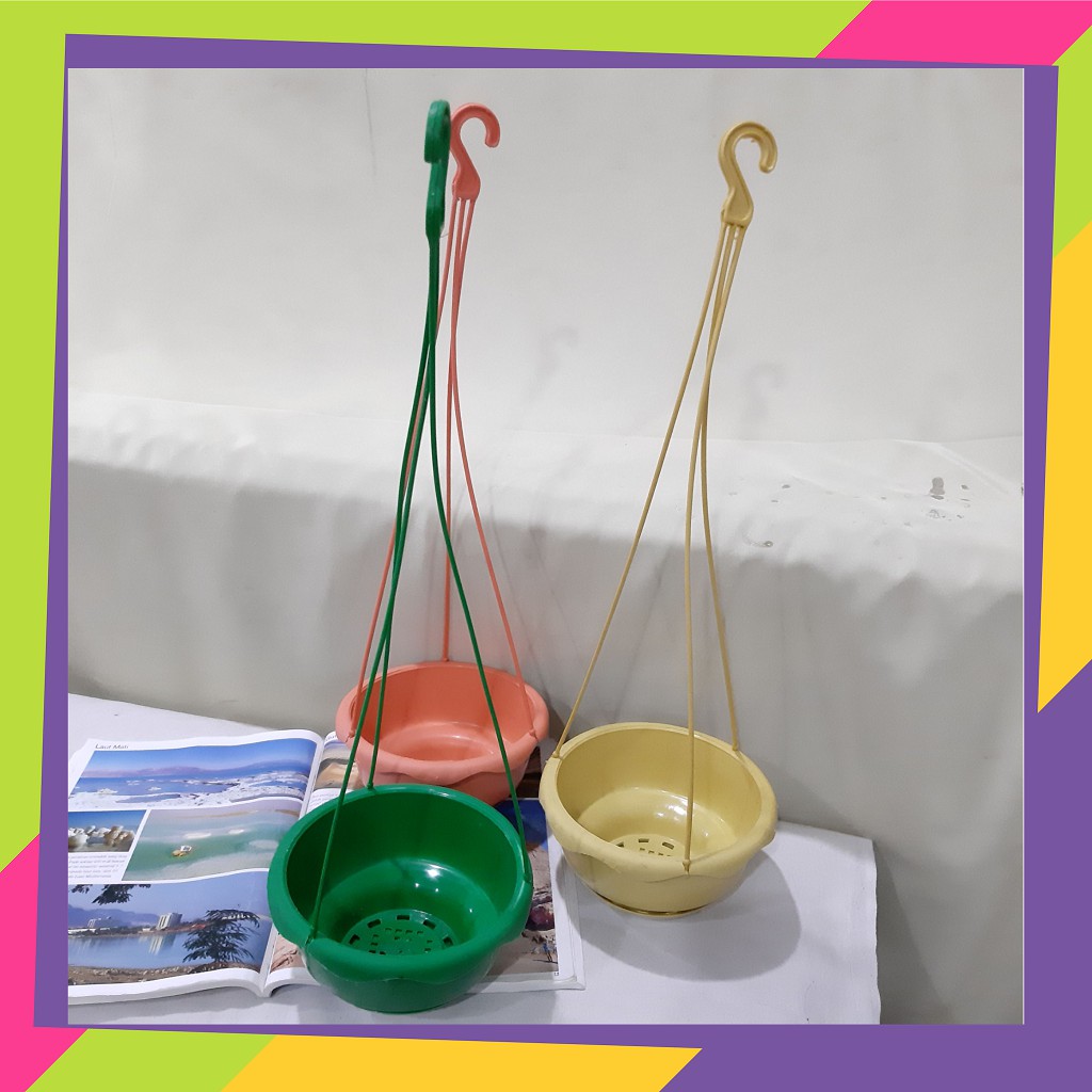315W / Pot bunga plastik warna bulat gantung / Pot tanaman Artificial - 805W
