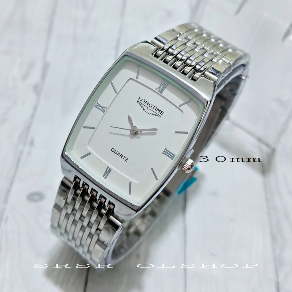 jam tangan import pria tali rantai stell jam tangan pria model kotak stainles stell