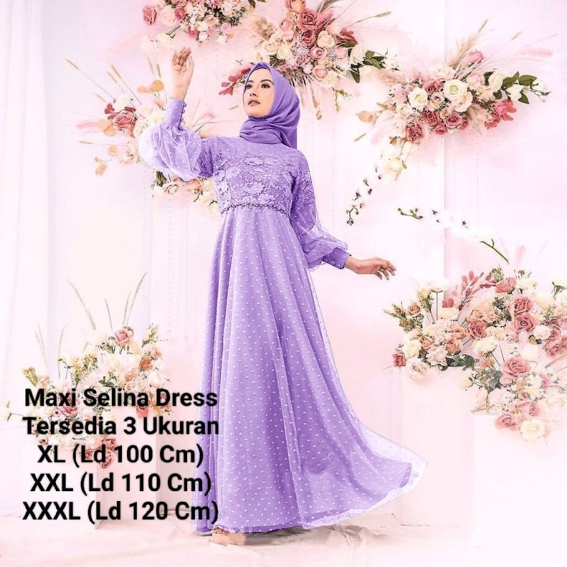 COD☑️Pakaian Gamis Terbaru/Maxi Selina Dress (3SIZE)/Gamis Tutu Tille Dot/Inah Dress Brokat Tile Dot/Pakaian Muslim tille Dot/Pakaian Pesta/Good Quality