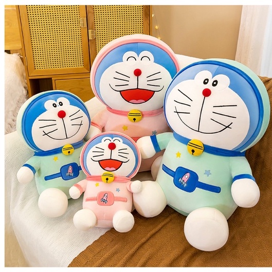 Boneka doraemon kostum tertawa bahagia bahan plush