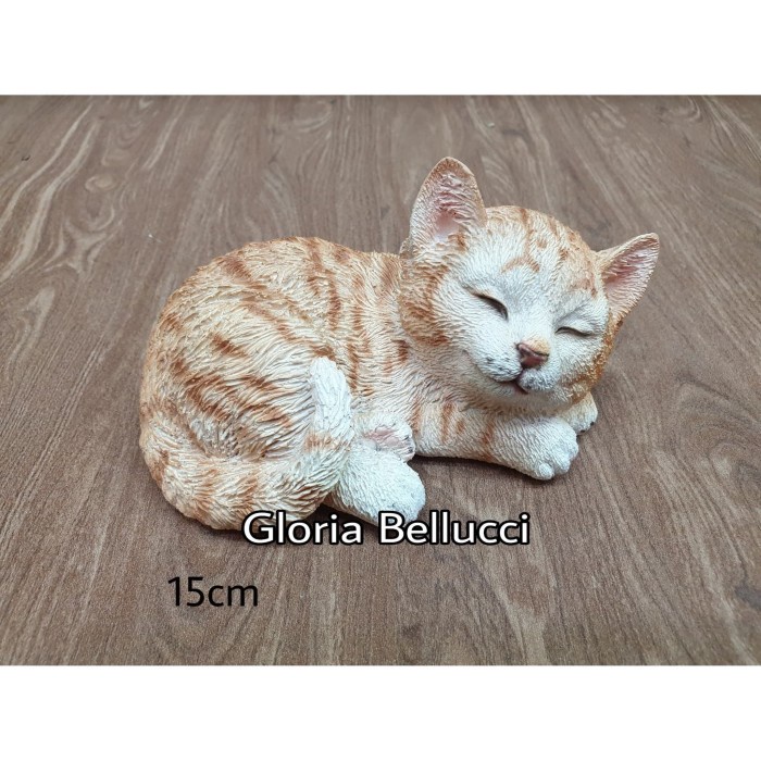 patung pajangan miniatur kucing catlovers persia anggora tidur ~ hpg401