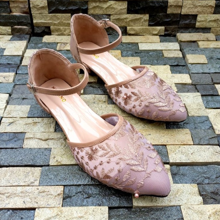 Wedding Shoes Murano Kania Mocca Brukat Size Jumbo 41-46