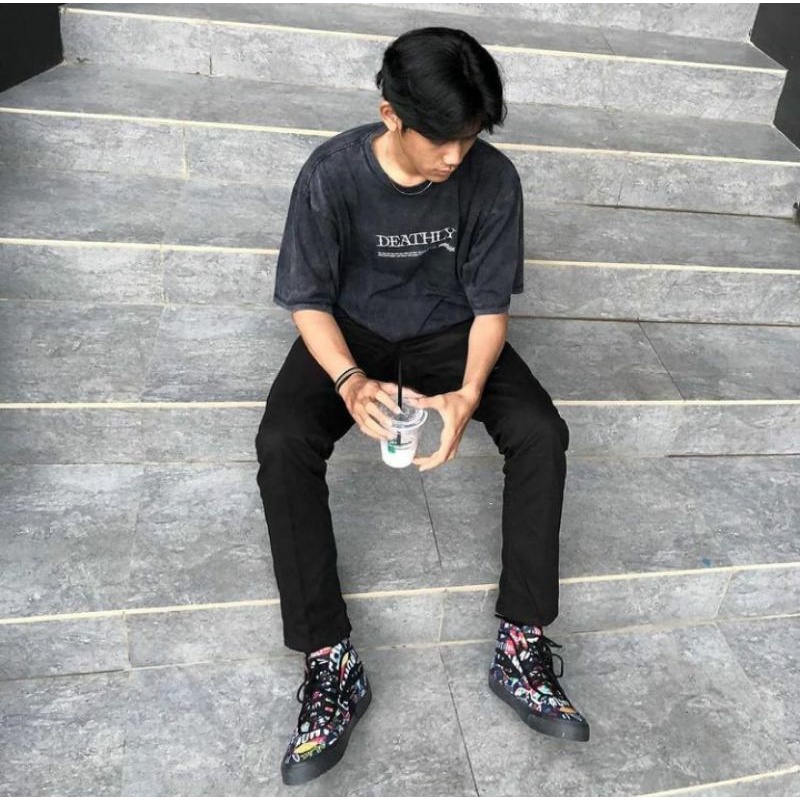 sepatu Elfamous black fury high