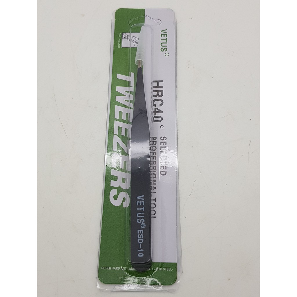 Pinset Vetus HRC40 ESD-10 Lurus dan Runcing