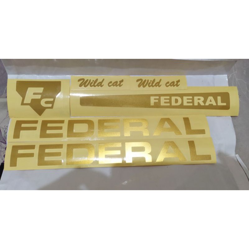 

cutting sticker Federal wild cat gold emas