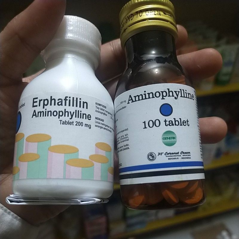 Aminophilin 200mg isi 100 tablet obat asma