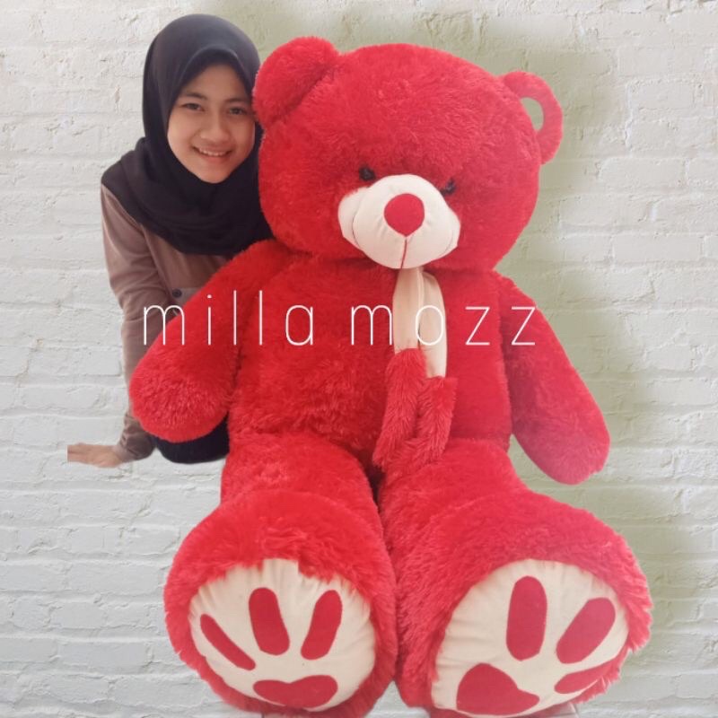 BONEKA BERUANG TEDDY BEAR 1.1METER TELAPAK PREMIUM TELAPAK SYAL SNI ( Standar Nasional Indonesia )