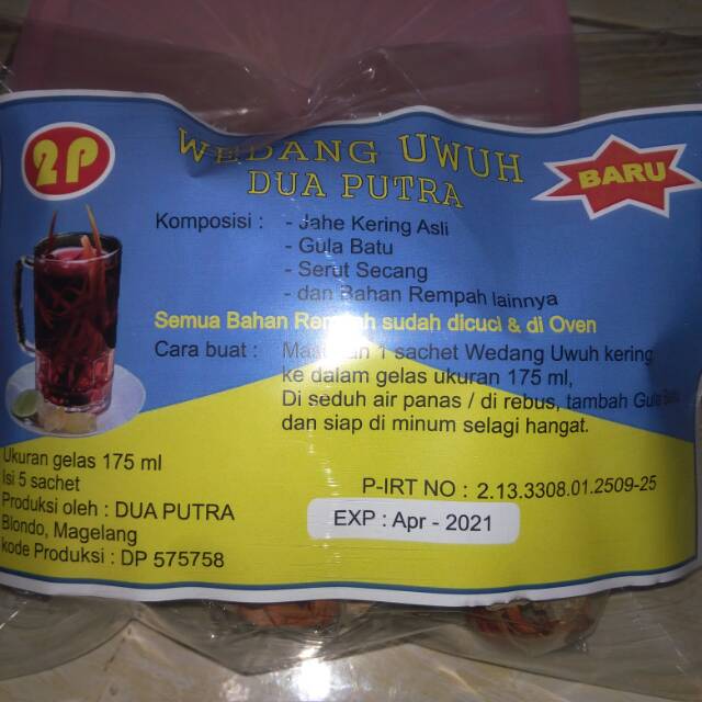 

Wedang uwuh kering dua putra