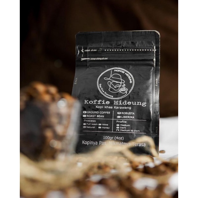 PREMIUM GROUND COFFEE ROBUSTA Koffie Hideung Karawang