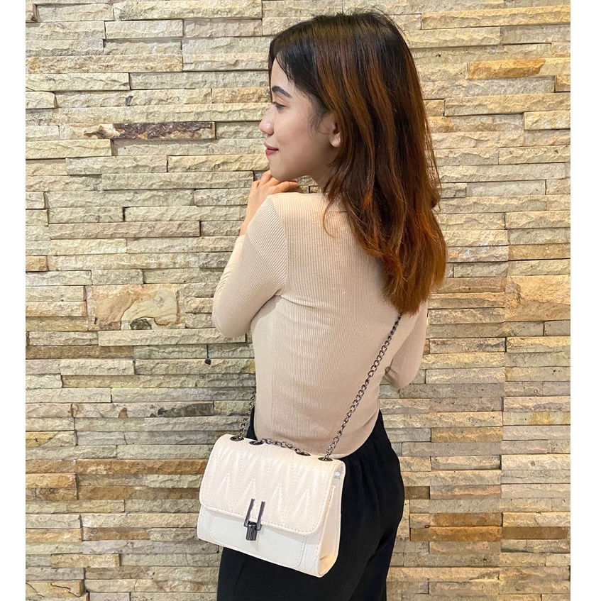 Tas Selempang Kulit Wanita Korea Tas Kulit Import Yumi Bag