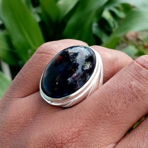 CINCIN BATU GETAH KATILAYU BIRU JUMBO TEMBUS MULUS