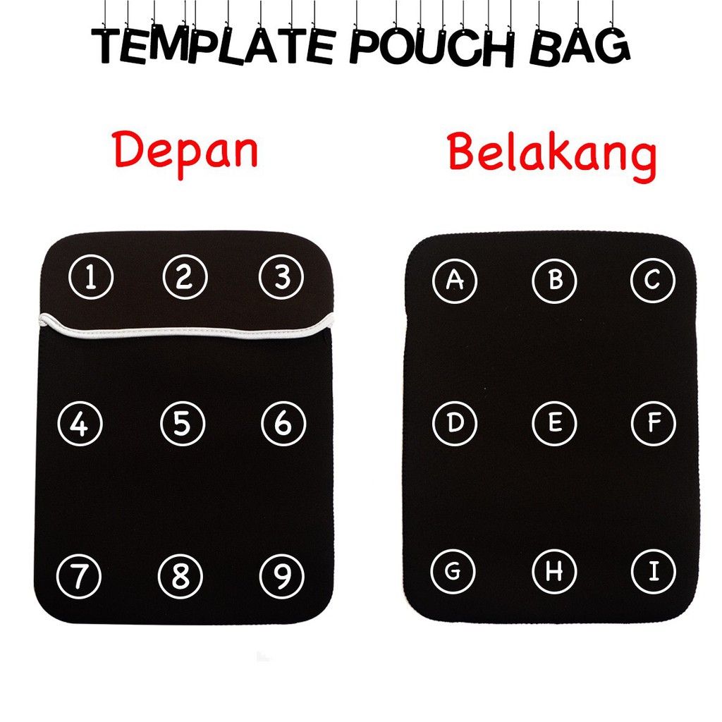 CUSTOM CETAK TAMBAH NAMA / NAME POUCH SLEEVE CANVAS BAGS