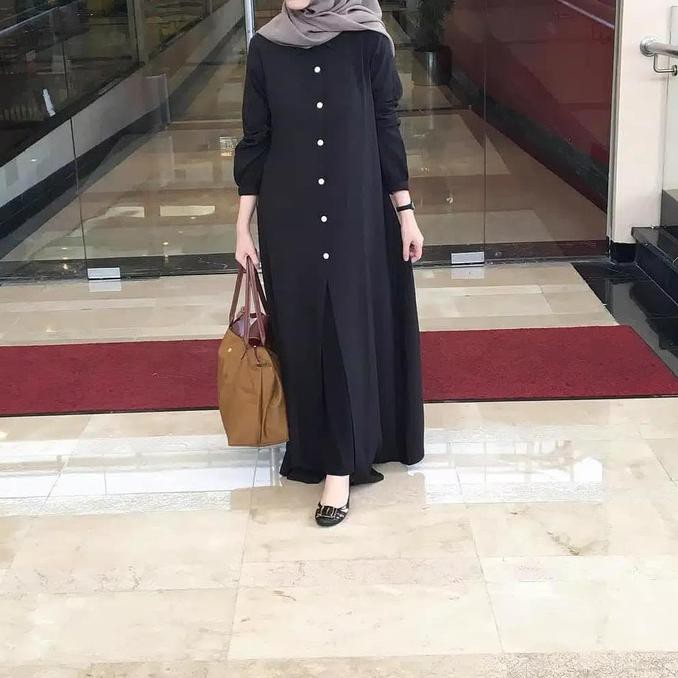 Adinda Dress Gamis Wanita Dress Muslim Fashion Wanita Warna BLACK