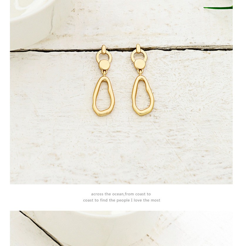 LRC Anting Tusuk Fashion Gold Alloy Earrings F46837